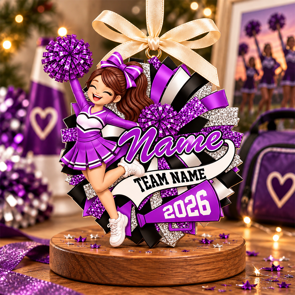 Custom Cheerleader 2D Flat Ornament  Cheerleading Christmas, Cheer Team Senior Night Gift L0411 Hv01