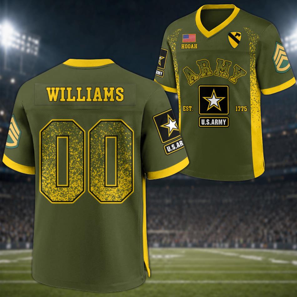 US Military Football Jersey Drift-Fashion Custom All Branches Rank Division Name For Military Retirement Veteran Dad Grandpa H2511 Trna