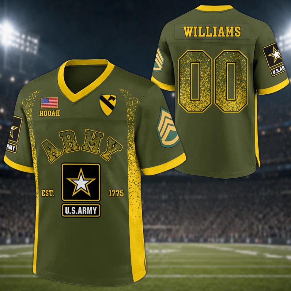 US Military Football Jersey Drift-Fashion Custom All Branches Rank Division Name For Military Retirement Veteran Dad Grandpa H2511 Trna