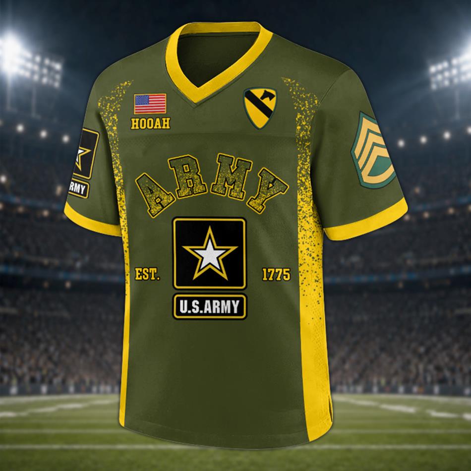 US Military Football Jersey Drift-Fashion Custom All Branches Rank Division Name For Military Retirement Veteran Dad Grandpa H2511 Trna