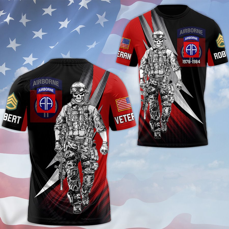 Personalized Veteran Shirts, Custom Military Unit, Fighting Soldier All Over Print Shirt H2511 Trna