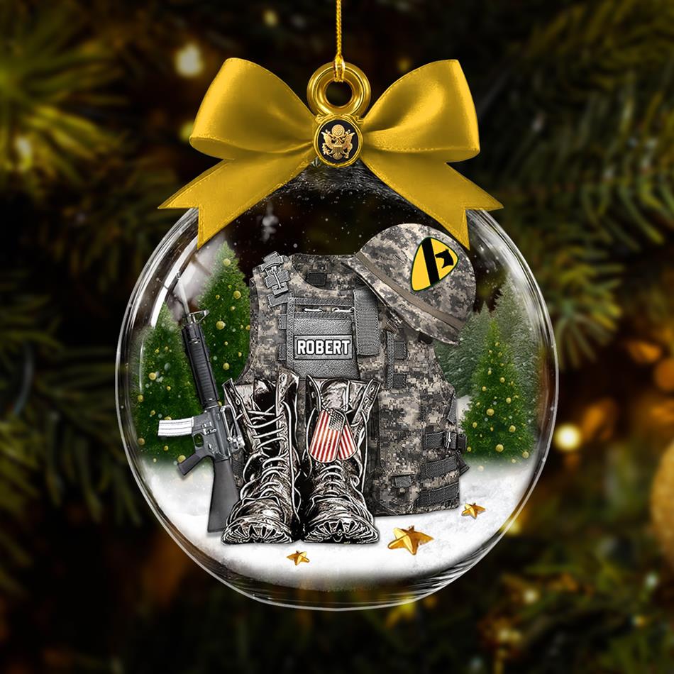 Veteran Soldier Backpack Boots Military Army Christmas Tree Ornament Gift For Veteran H2511 Trna