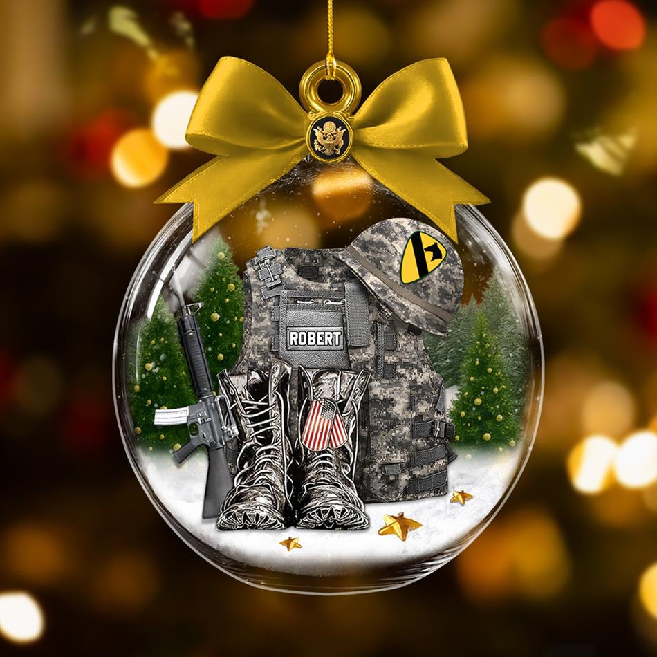 Veteran Soldier Backpack Boots Military Army Christmas Tree Ornament Gift For Veteran H2511 Trna