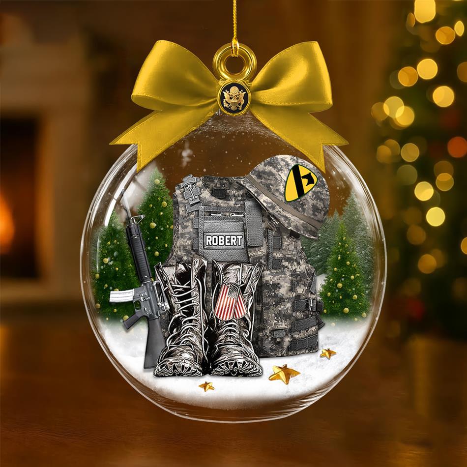 Veteran Soldier Backpack Boots Military Army Christmas Tree Ornament Gift For Veteran H2511 Trna