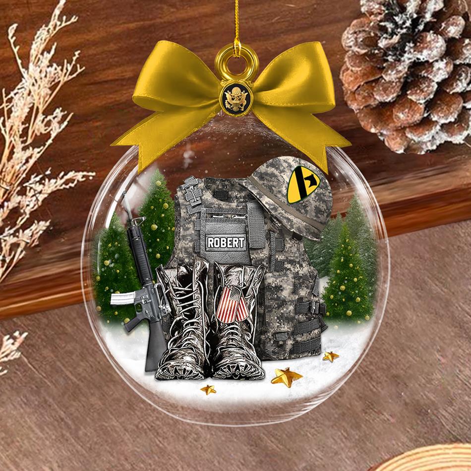 Veteran Soldier Backpack Boots Military Army Christmas Tree Ornament Gift For Veteran H2511 Trna