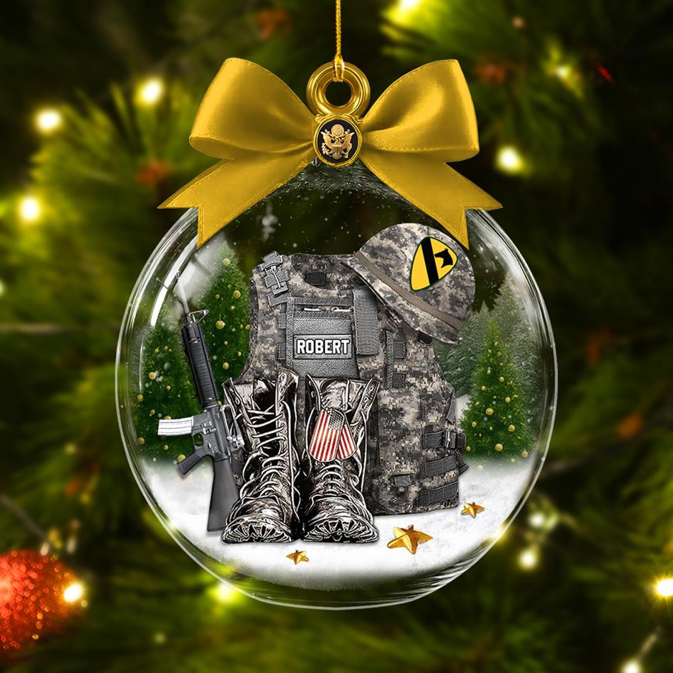 Veteran Soldier Backpack Boots Military Army Christmas Tree Ornament Gift For Veteran H2511 Trna