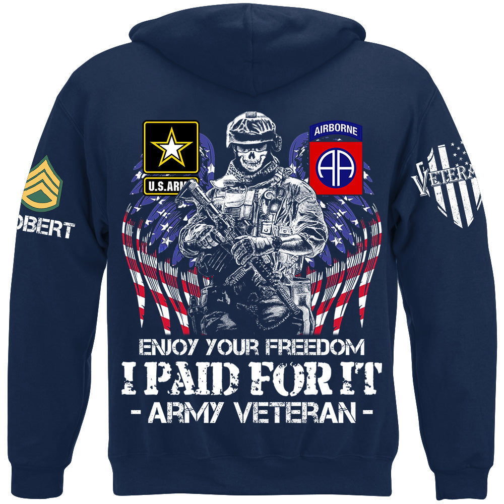Enjoy Your Freedom I Paid For It Custom Shirt For Veteran H2511