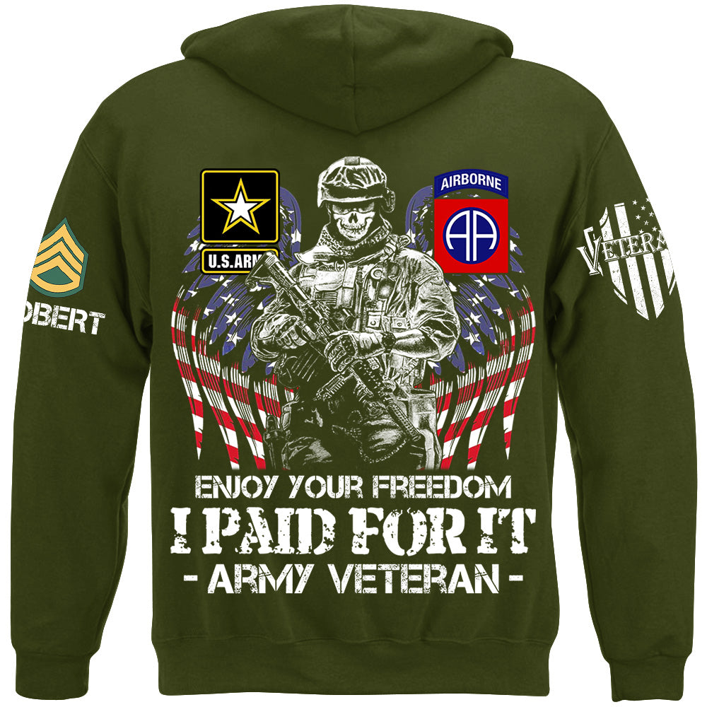 Enjoy Your Freedom I Paid For It Custom Shirt For Veteran H2511