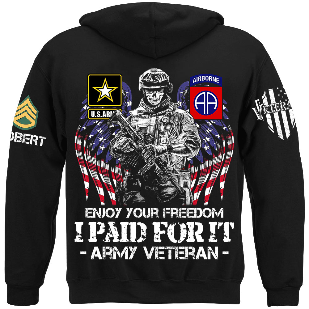 Enjoy Your Freedom I Paid For It Custom Shirt For Veteran H2511