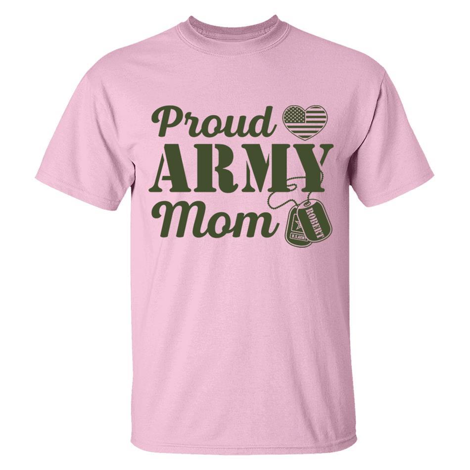 Proud Army Mom Custom Soldiers Name On Dogtags Shirt Proud Army Military Family Shirt H2511