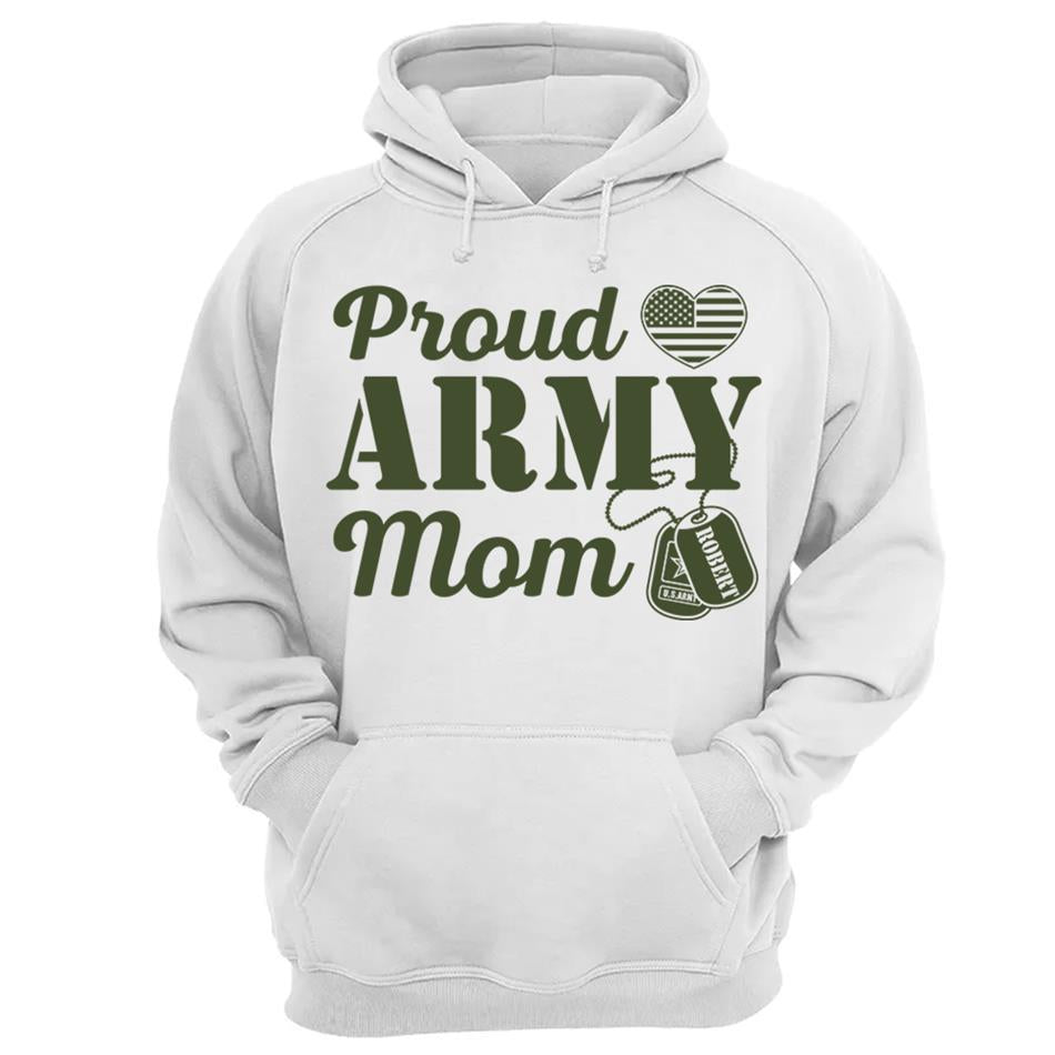 Proud Army Mom Custom Soldiers Name On Dogtags Shirt Proud Army Military Family Shirt H2511