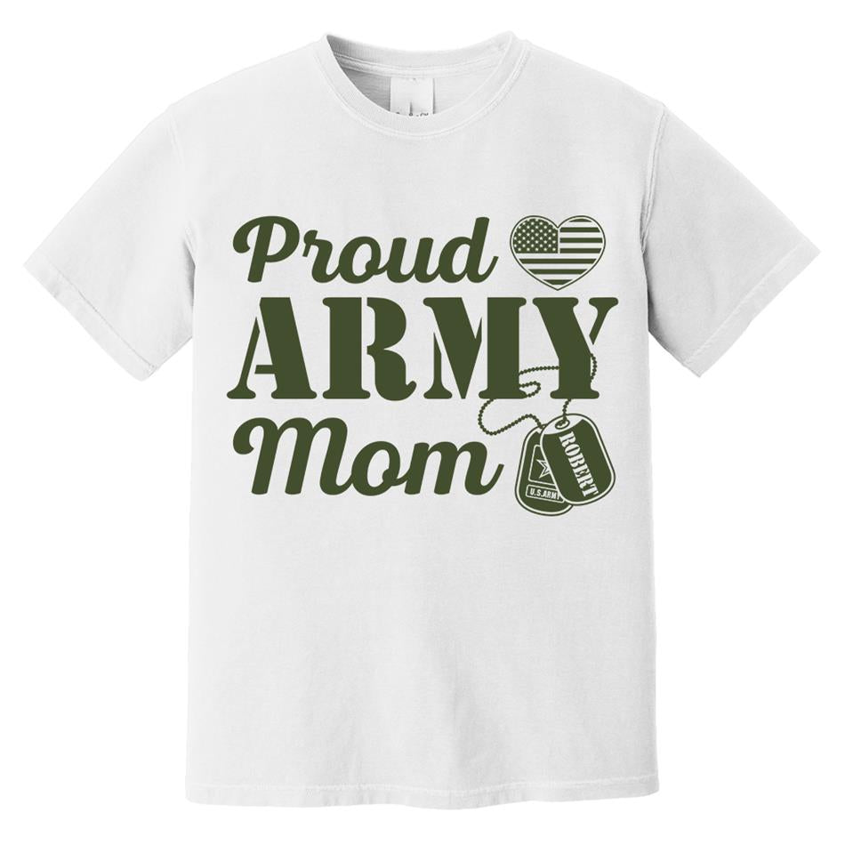 Proud Army Mom Custom Soldiers Name On Dogtags Shirt Proud Army Military Family Shirt H2511