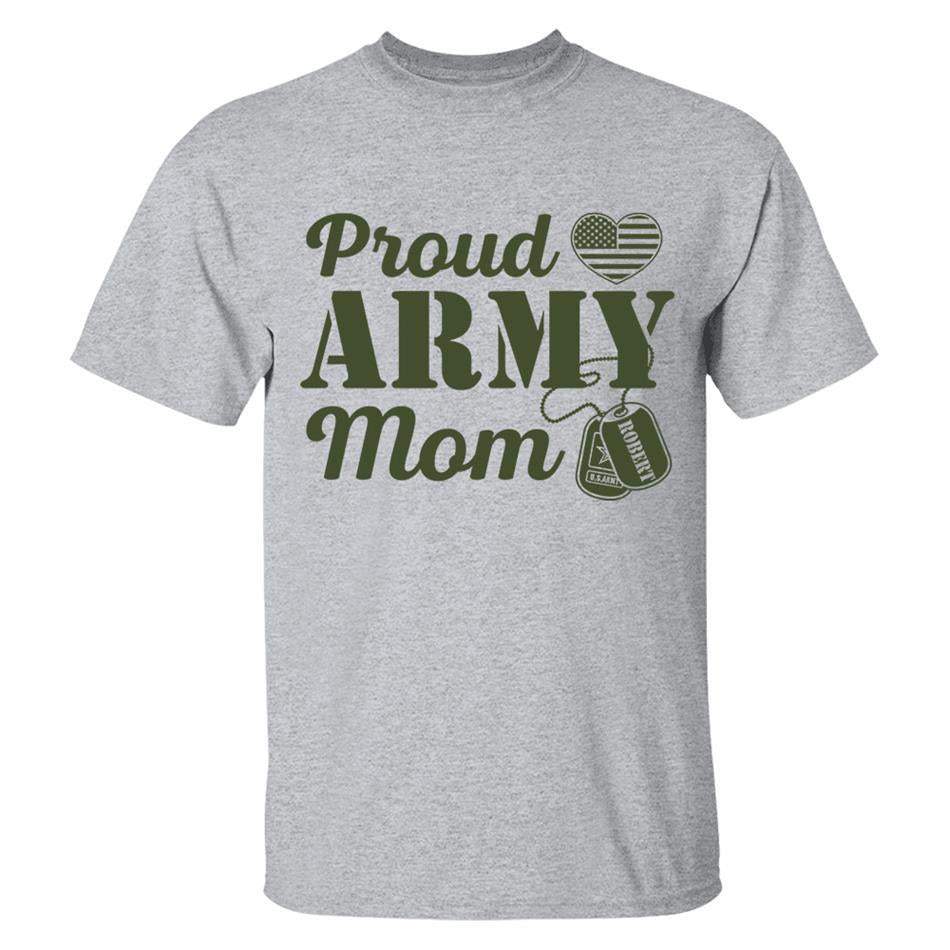 Proud Army Mom Custom Soldiers Name On Dogtags Shirt Proud Army Military Family Shirt H2511