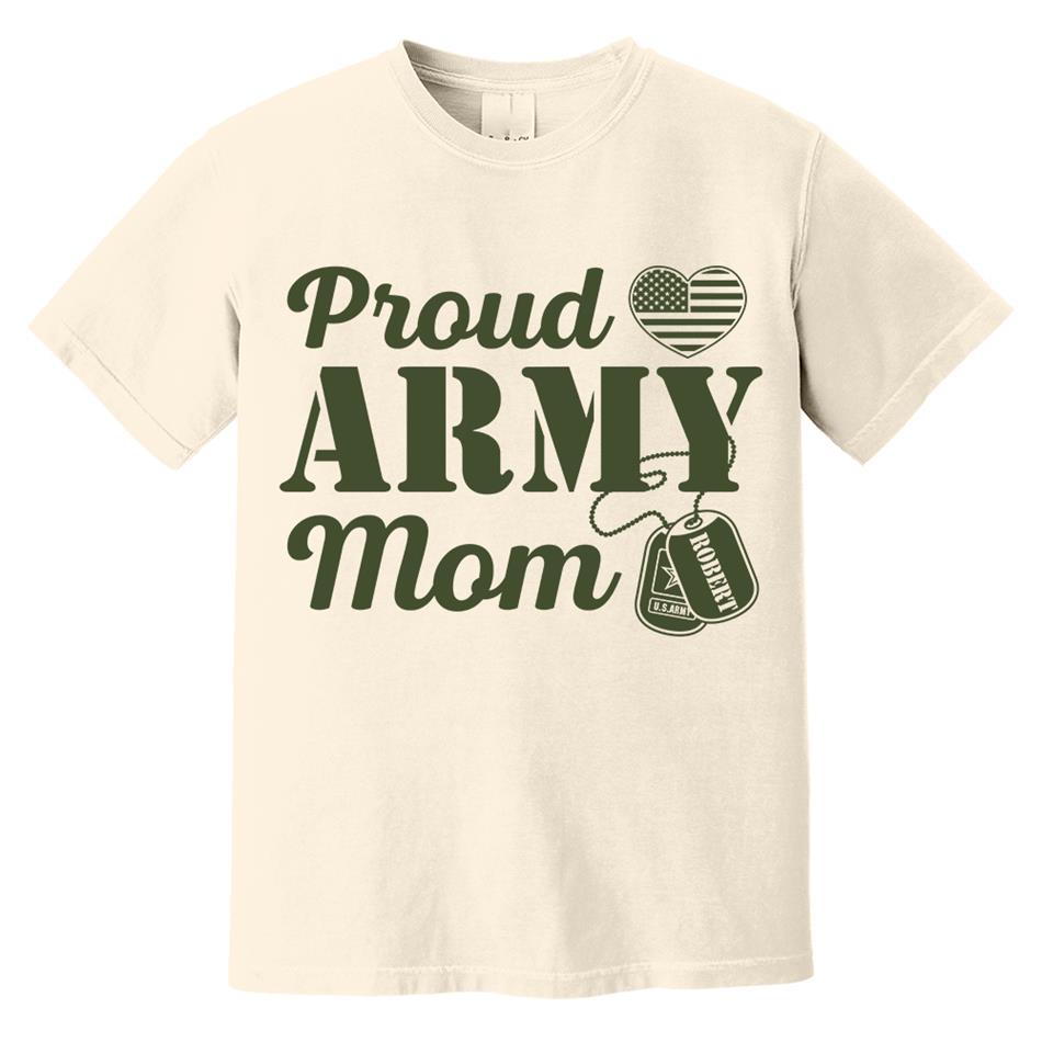 Proud Army Mom Custom Soldiers Name On Dogtags Shirt Proud Army Military Family Shirt H2511