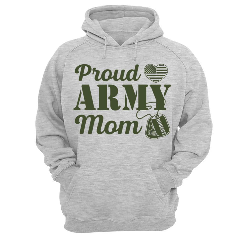 Proud Army Mom Custom Soldiers Name On Dogtags Shirt Proud Army Military Family Shirt H2511