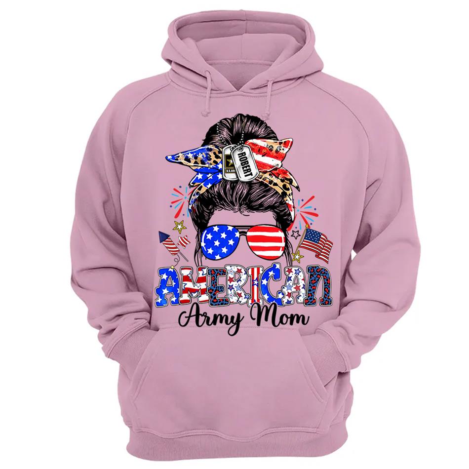 American Army Mom Custom Shirt For Proud Military Mom Sister Wife Grandma 4Th July Shirt H2511 Trna
