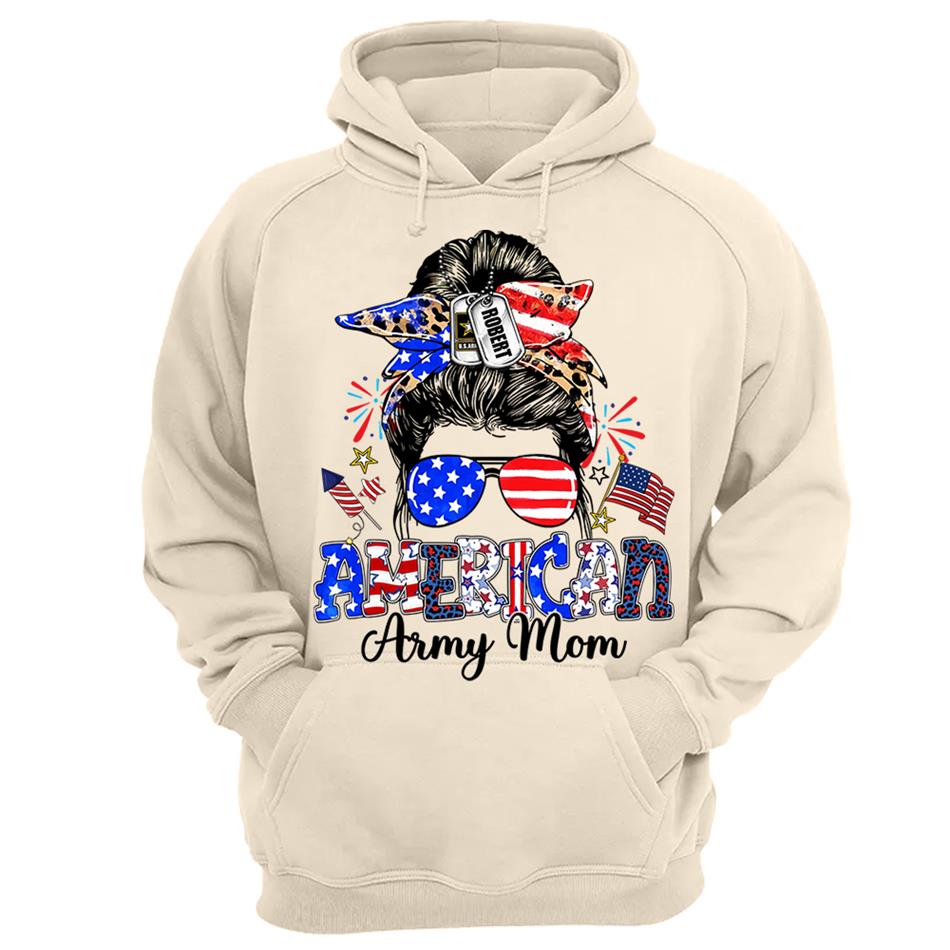 American Army Mom Custom Shirt For Proud Military Mom Sister Wife Grandma 4Th July Shirt H2511 Trna