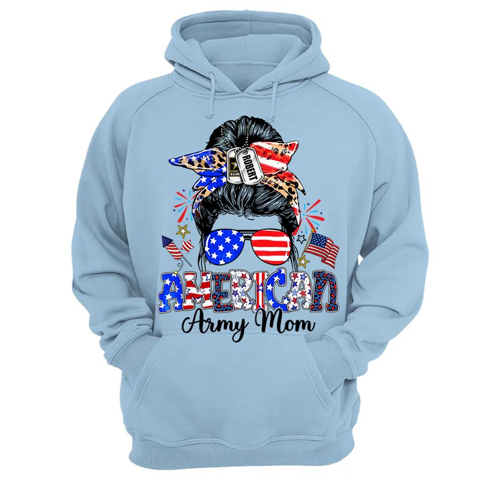 American Army Mom Custom Shirt For Proud Military Mom Sister Wife Grandma 4Th July Shirt H2511 Trna