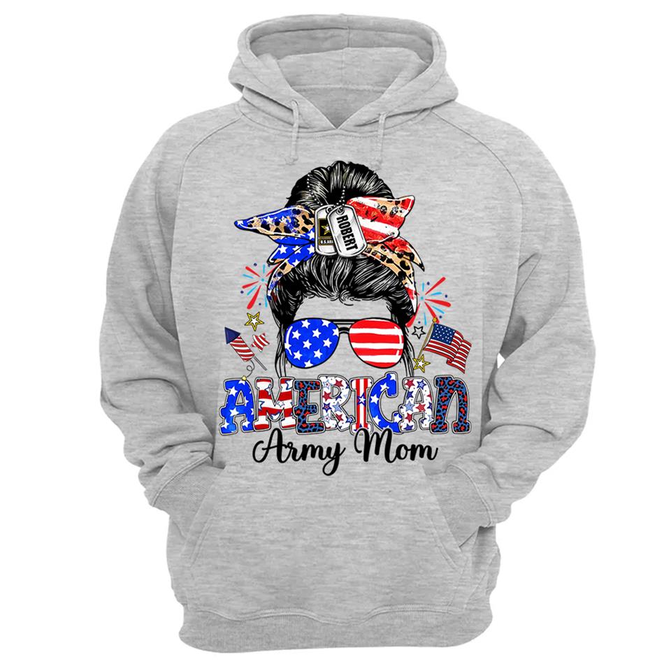 American Army Mom Custom Shirt For Proud Military Mom Sister Wife Grandma 4Th July Shirt H2511 Trna