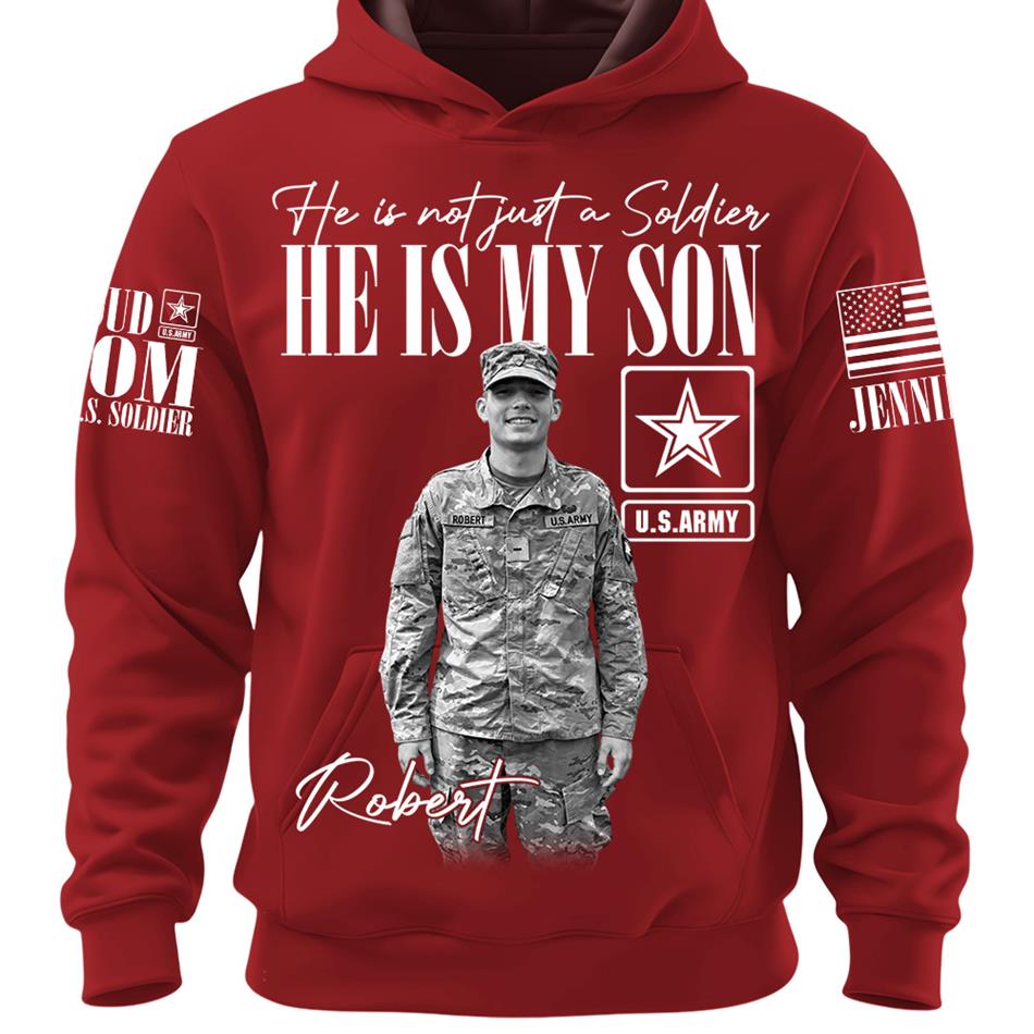 Personalized Vintage He Is Not Just A Soldier He Is My Son Custom Photos Retro Bootleg Shirt For Military Mom Sister Grandma H2511 Trna