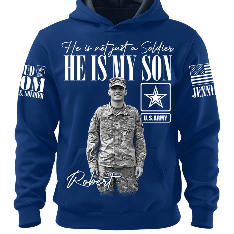 Personalized Vintage He Is Not Just A Soldier He Is My Son Custom Photos Retro Bootleg Shirt For Military Mom Sister Grandma H2511 Trna