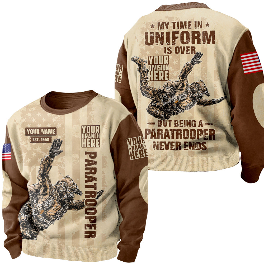 My Time In Uniform Is Over But Being A Paratrooper Never Ends Personalized All Over Print Shirt For Veteran H2511