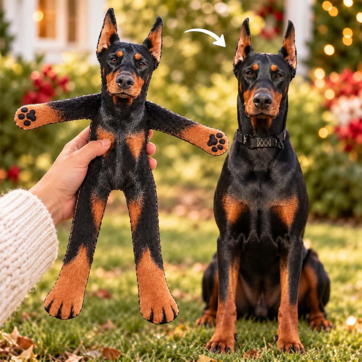 Personalized Doberman Photo Pet Squishy Toy Poseable Plush Doll, Funny Gift For Dog Mom, Dad, Pet Lover T1807 T24 TL06