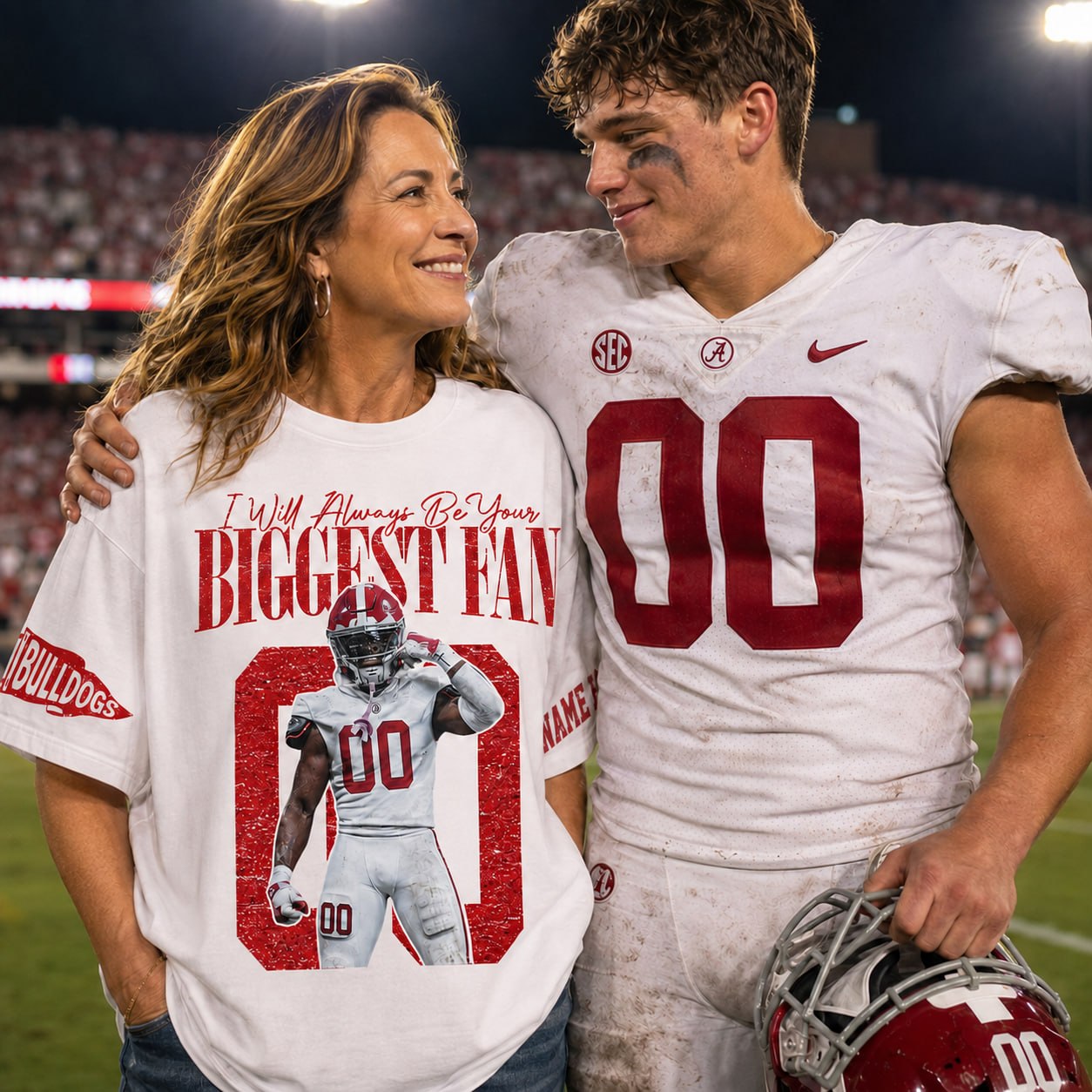 Personalized I'll Be Your Biggest Fan, Custom Photo Football Player Shirt, Gift For Football Mom, Dad, Family A2110 T24