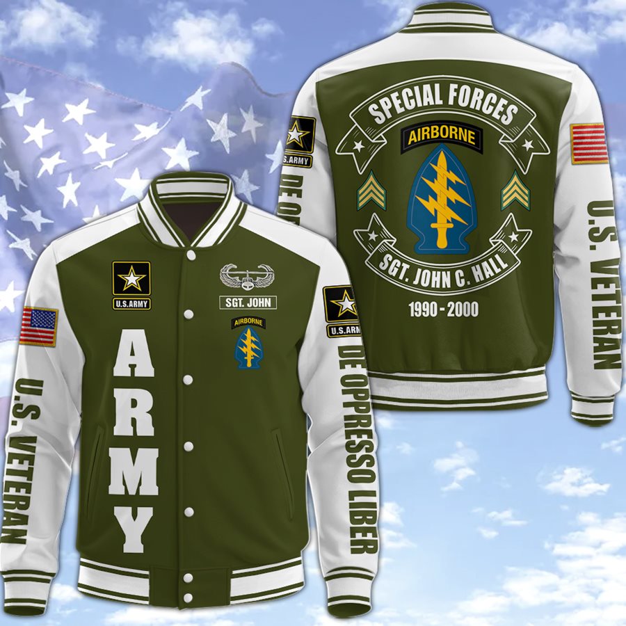 Us Veteran Military Jacket Baseball Jacket Custom Shirt Gift For Veteran Dad Grandpa H2511 Trna
