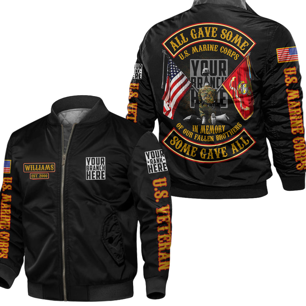 All Gave Some Some Gave All Personalized All Over Print Shirt For Veteran Custom Branch Rank Shirt H2511