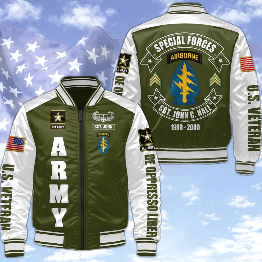 Us Veteran Military Jacket Baseball Jacket Custom Shirt Gift For Veteran Dad Grandpa H2511 Trna