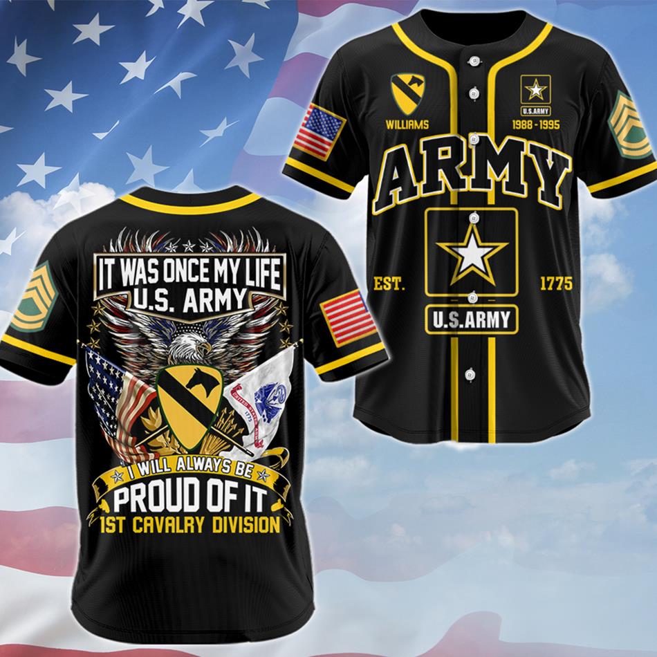It Was Once My Life I Will Always Be Proud Of It Premium US Military Baseball Jersey For Military Retirement Veteran Dad Grandpa H2511 Trna