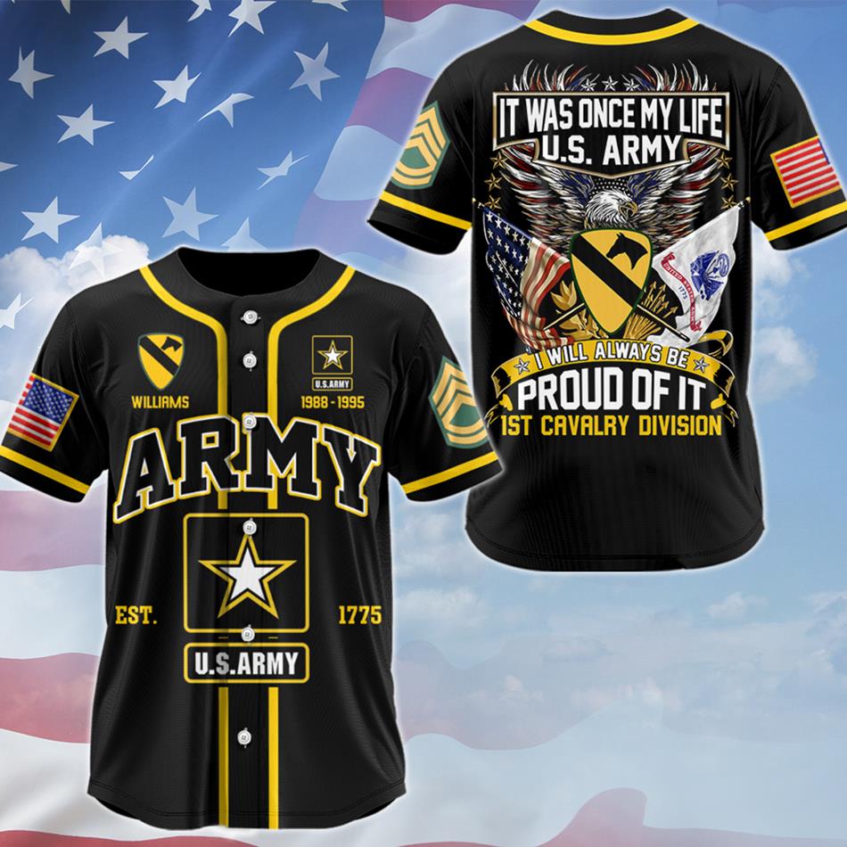It Was Once My Life I Will Always Be Proud Of It Premium US Military Baseball Jersey For Military Retirement Veteran Dad Grandpa H2511 Trna