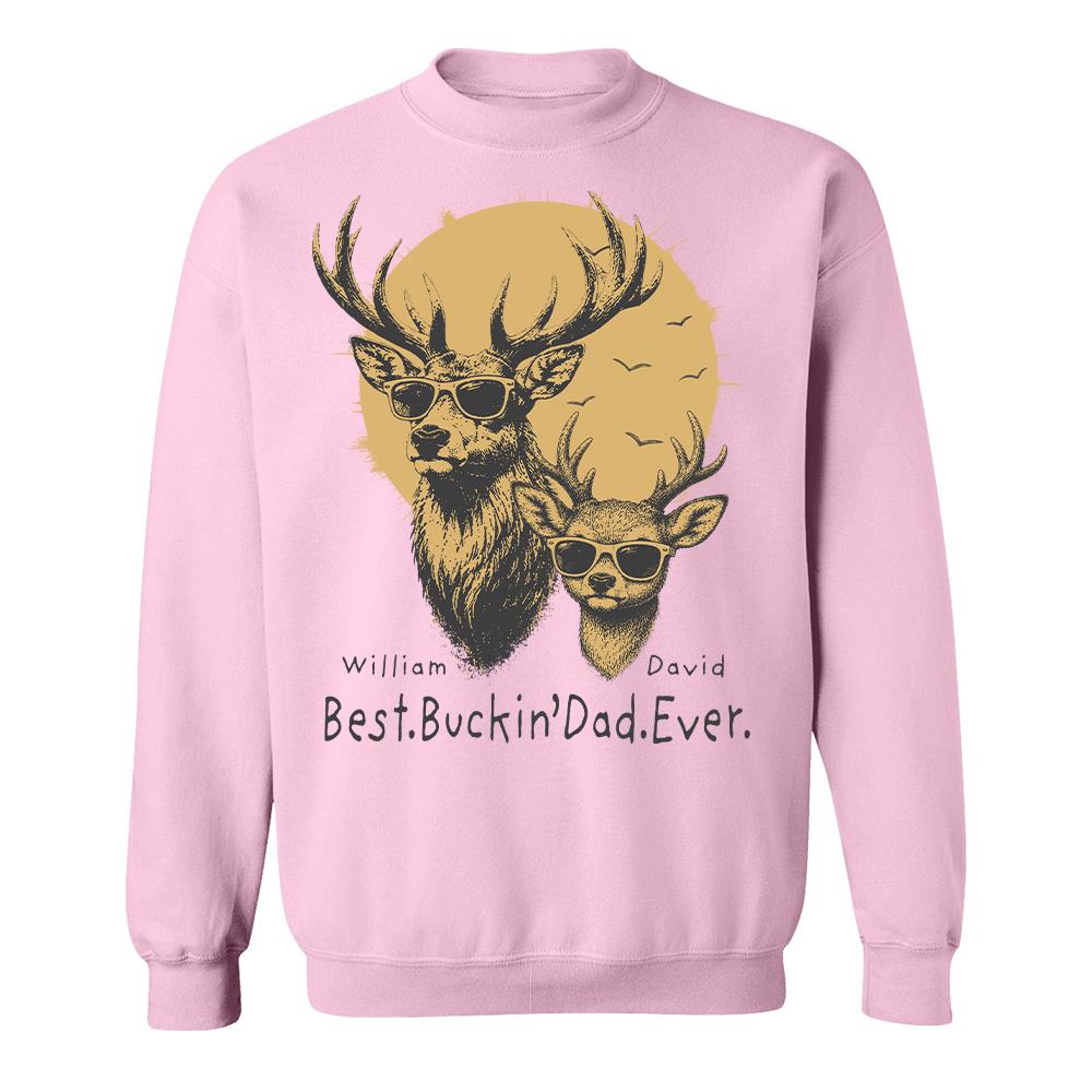 Personalized Best Buckin' Dad Ever T-Shirt Father Day Gifts for Dad Funny Papa Tshirt Cool Daddy Hunting Tee Vr2 Hv01