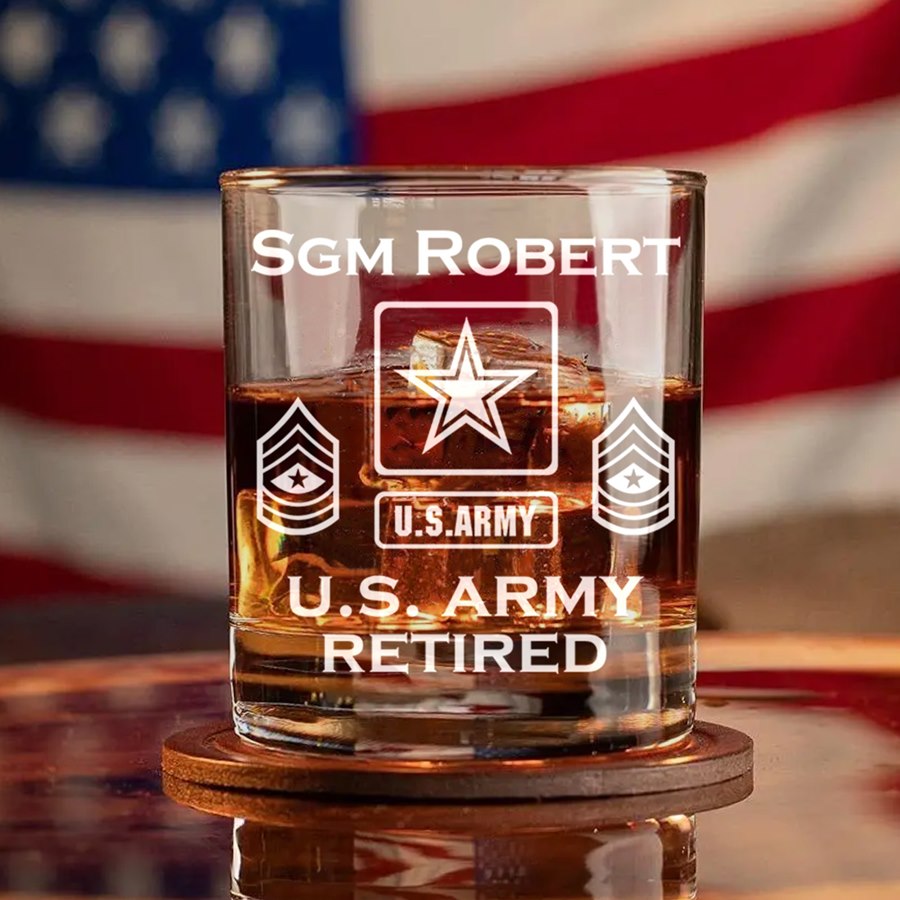 Veteran Personalized Engraved Whiskey Glass Vr2 Custom All Branches Gift For Veterans H2511 Trna