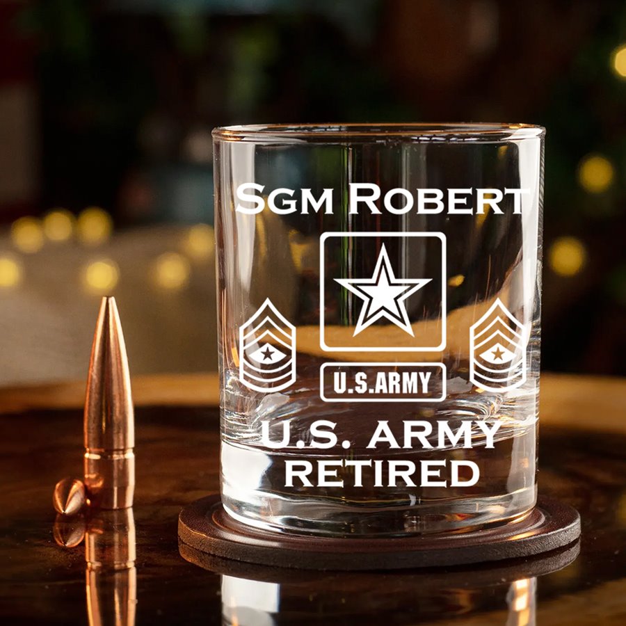 Veteran Personalized Engraved Whiskey Glass Vr2 Custom All Branches Gift For Veterans H2511 Trna