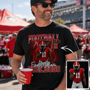 Personalized Football Shirt with Custom Player Photo, Name & Number – Game Day Gift for Football Mom Dad Family
