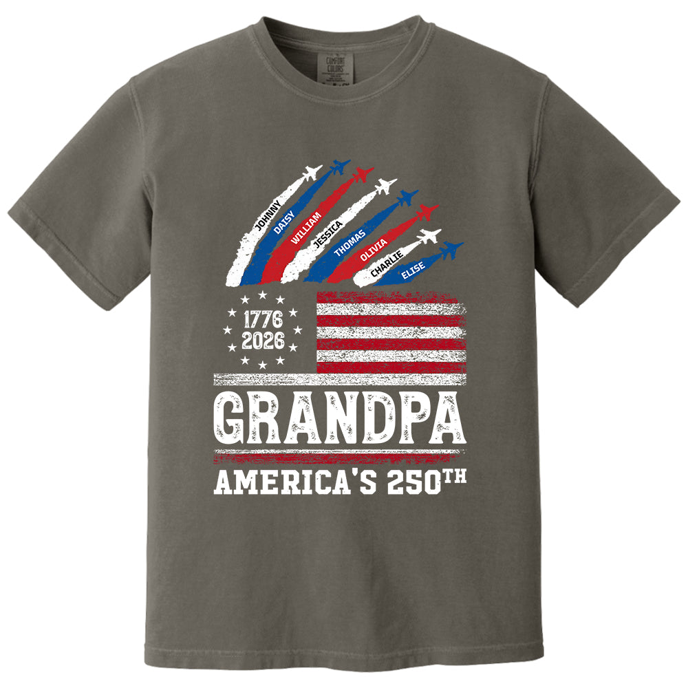 Proud Dad Grandpa Nation Flag American 250th Anniversary, Personalized Cool Shirt For Father's Day, Gift For Dad, Grandpa, Husband MI209 VH01