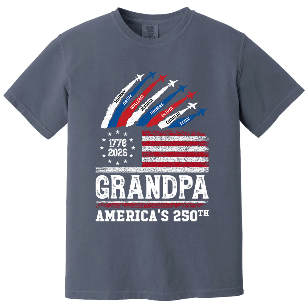 Proud Dad Grandpa Nation Flag American 250th Anniversary, Personalized Cool Shirt For Father's Day, Gift For Dad, Grandpa, Husband MI209 VH01