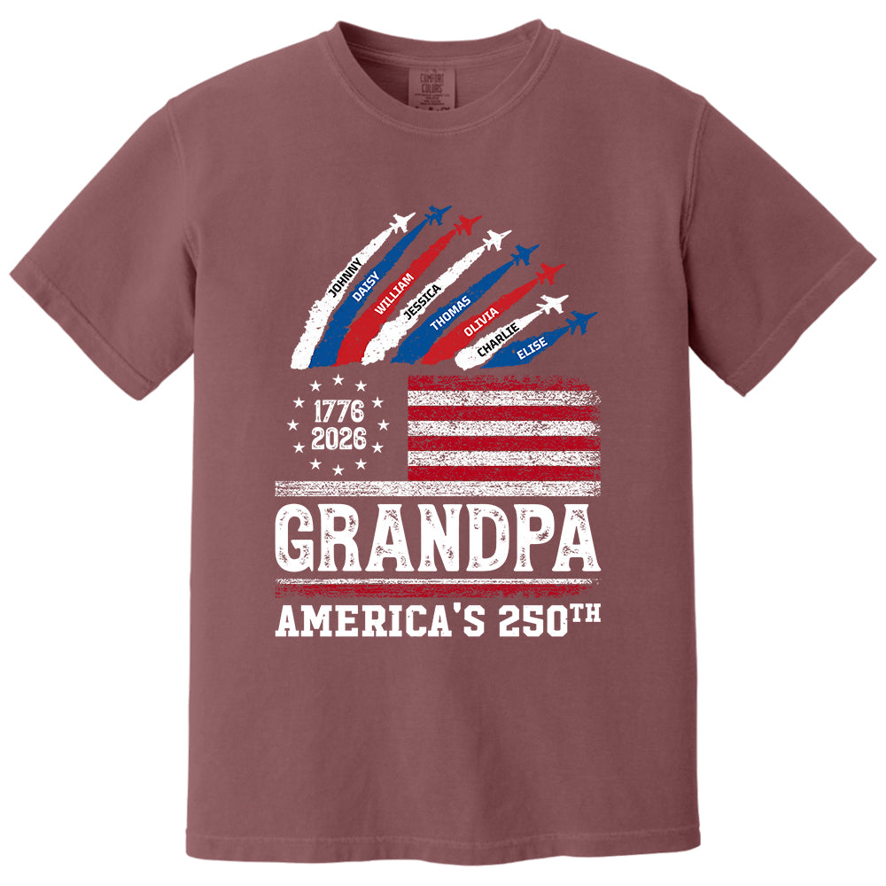 Proud Dad Grandpa Nation Flag American 250th Anniversary, Personalized Cool Shirt For Father's Day, Gift For Dad, Grandpa, Husband MI209 VH01