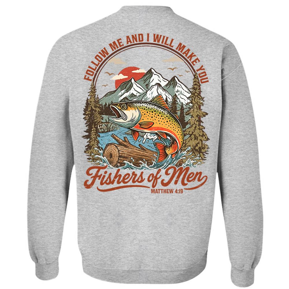 Follow Me and I Will Make You Fishers of Men Shirt - Matthew 4:19 Christian Fishing Shirt Hv01