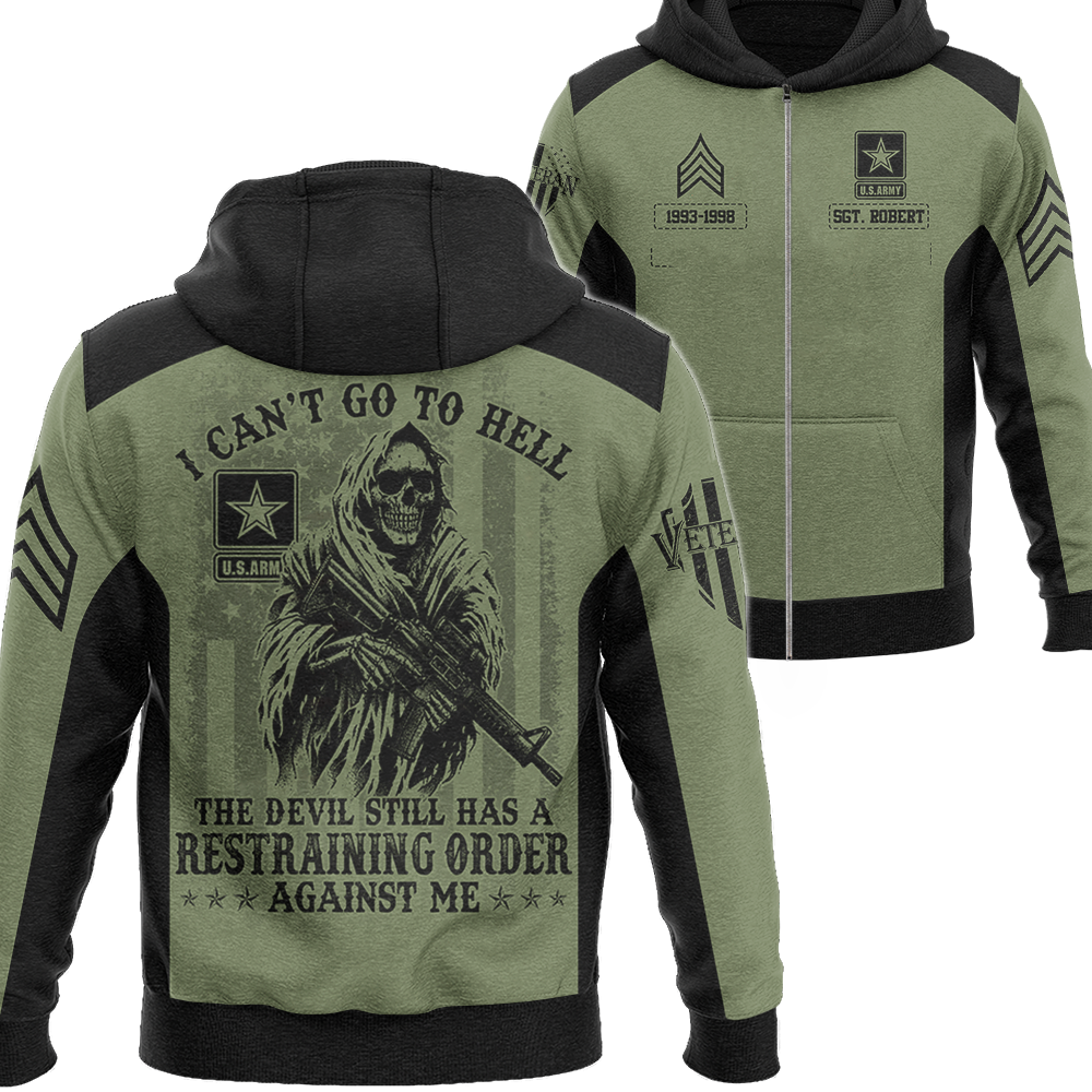 I Can't Go To Hell The Devil Still Has A Restraining Order Against Me All Over Print Shirt For Veteran H2511