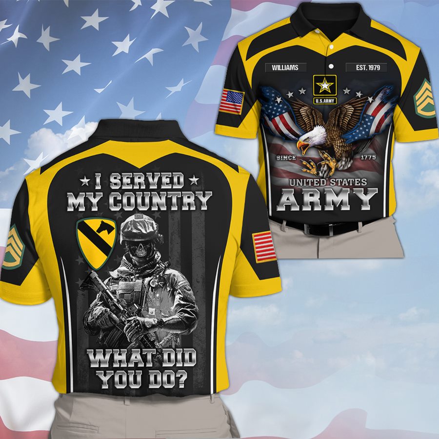 US Military Eagle and Flag I Served My Country What Did You Do All Over Print Shirt Custom Gift For Veteran Soldier H2511 Trna