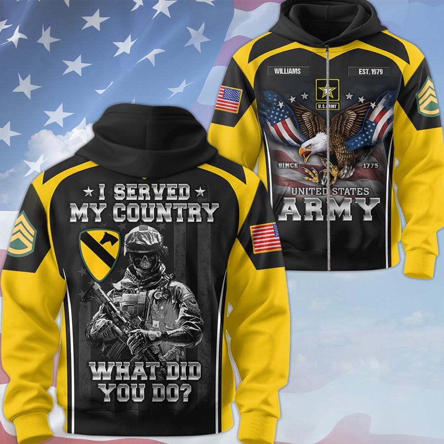 US Military Eagle and Flag I Served My Country What Did You Do All Over Print Shirt Custom Gift For Veteran Soldier H2511 Trna