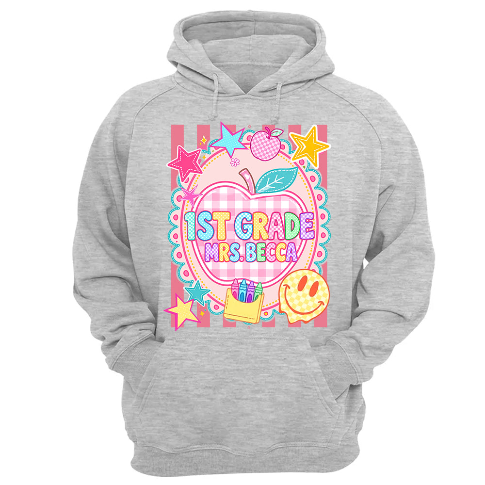 Personalized First Day Of School Shirt, Custom Name & Grade, Back To School Tee L0411 T24