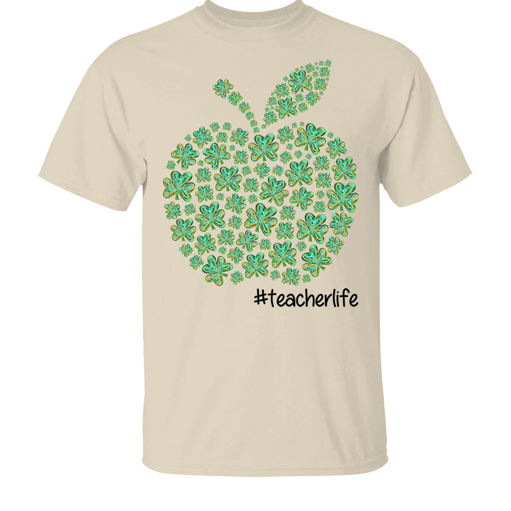 Teacher Patrick Day Shamrock Apple Custom Hashtag Teacher Life Gift For Teacher H2511 Do99