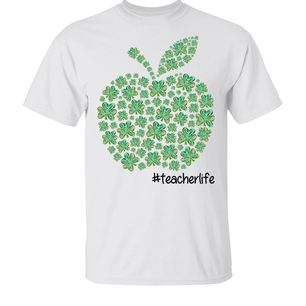 Teacher Patrick Day Shamrock Apple Custom Hashtag Teacher Life Gift For Teacher H2511 Do99