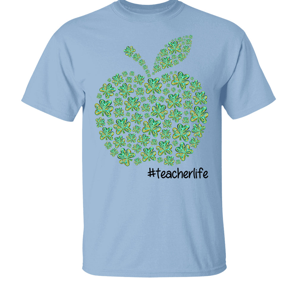 Teacher Patrick Day Shamrock Apple Custom Hashtag Teacher Life Gift For Teacher H2511 Do99