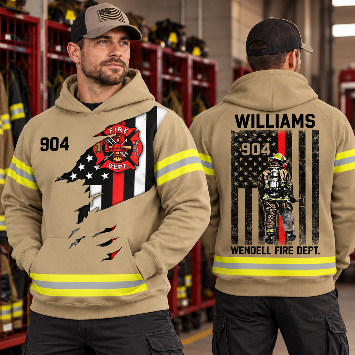 Firefighter Custom Uniform All Over Print Shirt Gift For Firemen H2511