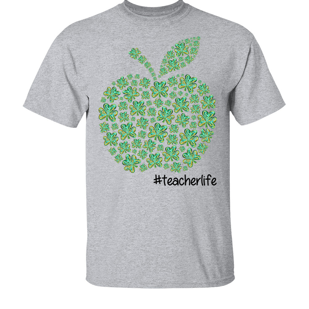 Teacher Patrick Day Shamrock Apple Custom Hashtag Teacher Life Gift For Teacher H2511 Do99
